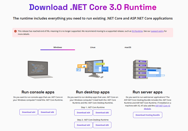 手动安装 .NET Core Runtime 手动安装 .NET Core Runtime